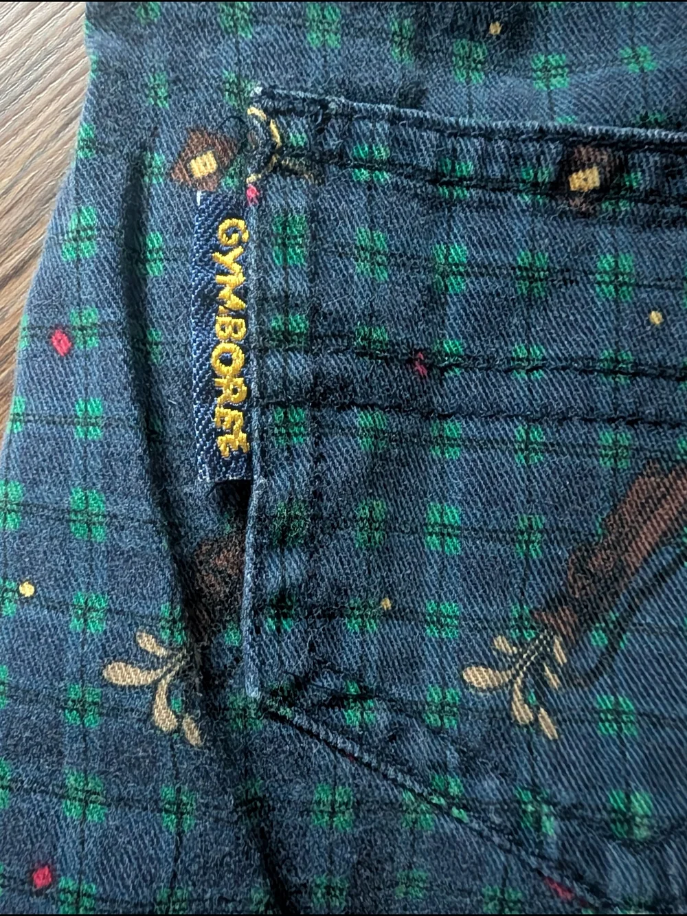$ Vintage Rainbow Tag Gymboree Tee Time Golf‎ Print Plaid Overalls